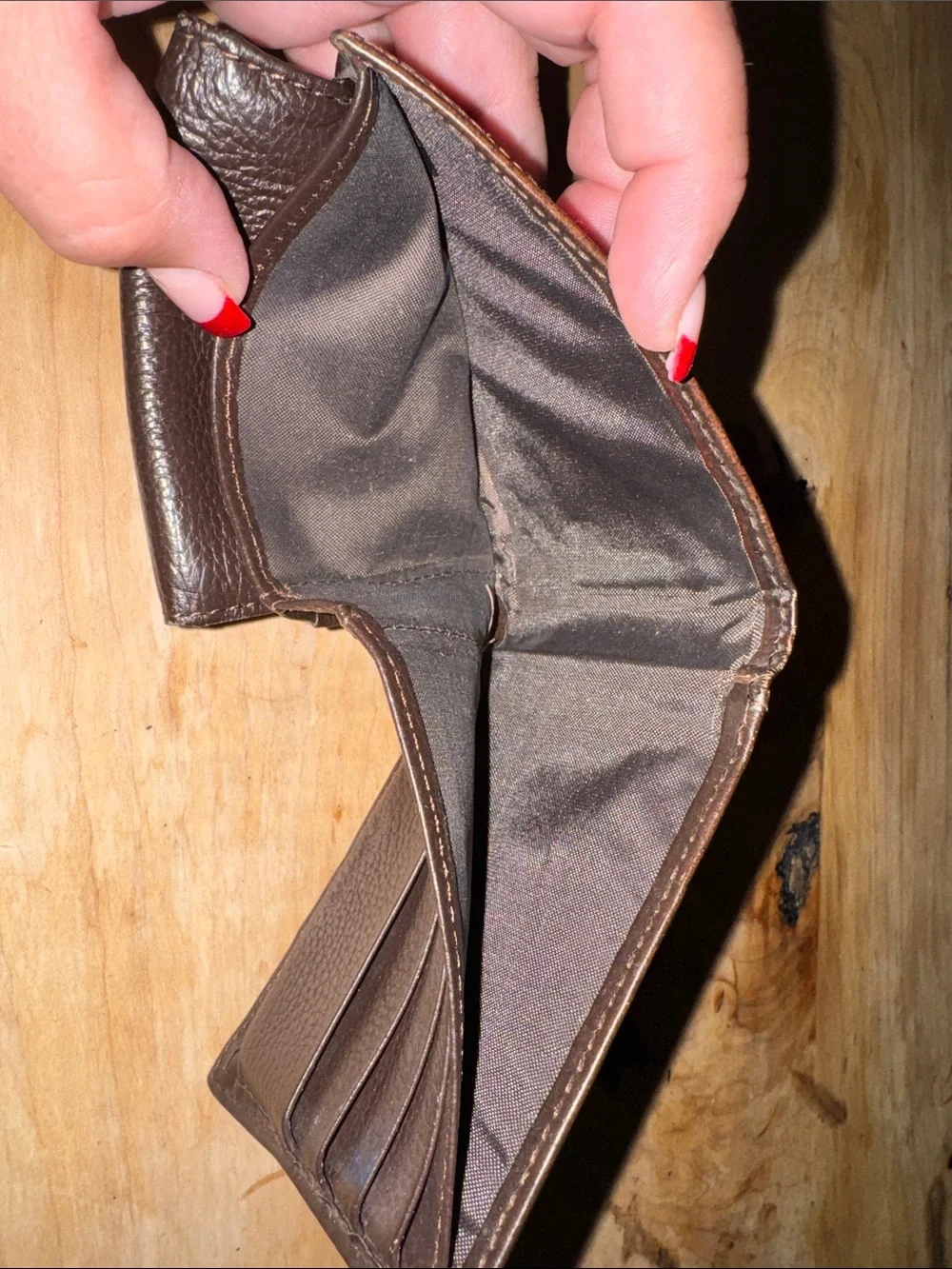 Nocona Tooled Brown Leather Bifold Wallet